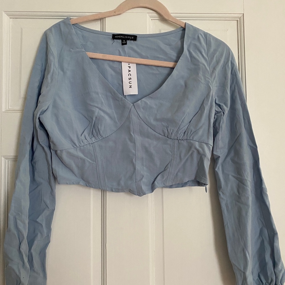 Light blue PacSun corset style top